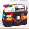 Godery Desktop File Folder Tote and Stock Organizer, Art Organizer Storage Craft Bag for Office Desk or Make-up Storage with Handles for Travel or Daily Use, Black