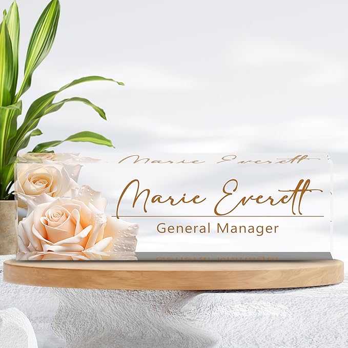 Custom Name Plate for Desk | Personalized Desk Name Plate | Personalized Boss Employee Appreciation Gifts | Acrylic Name Plate Office Desk Accessories