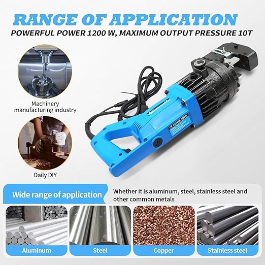 1200W 110V Electric Hydraulic Hole Punch Hydraulic Hole Punching Tool Metal Punch Compatible with Steel Copper Aluminum Iron Alloy (Upgrade Version)