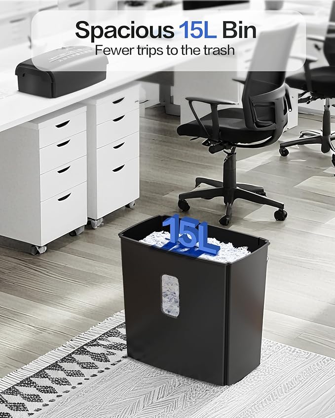 8-Sheet Micro-Cut Paper Shredder, P4 High Security, 4 Gallon Bin, 2-Minute Continuous Run, Home & Small Office Use