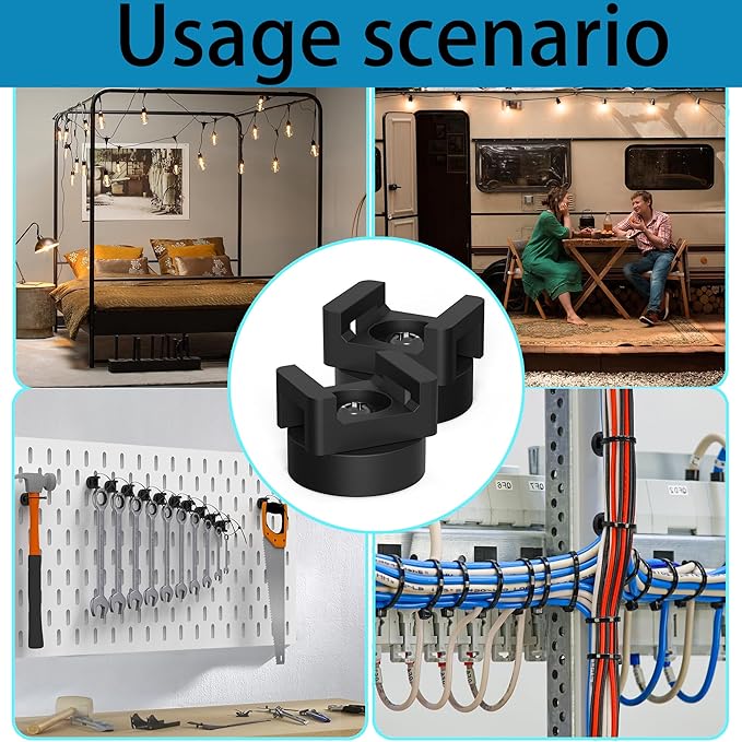 Magnetic Zip Tie Mount, 10 Pack Tie Mounts, Magnetism Wire Clamps，Magnet Zip Ties Holders，22mm magnetic cable management