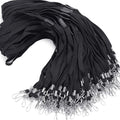 Honoson Badge Lanyard with J-hook Bulk Safety Flat Lanyards 19.5 Inches Black Soft Woven Neck Lanyards for ID Badges Name Tag