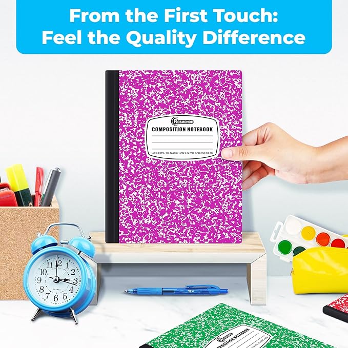 Rosmonde 1000 Pack (Pallet) Composition Notebook Bulk, College Ruled, Pallet of Composition Notebooks, 100 Sheets (200 Pages), 9-3/4 x 7-1/2, Bulk Notebooks for School & Office, 4-7 Days Transit