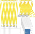 100 Pcs Lanyards for ID Badges and 100 Pcs Clear Name Tag Holders Reusable Lanyard with Clip Plastic ID Card Badge Holder Name Badges for Adults Kids Business School Office Supplies (Yellow)