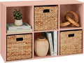 Best Choice Products Kids Bookcase 6-Cube Storage Organizer, 11in Shelf Opening, Bookshelf, Toy Storage, Customizable w/ 3 Removable Back Panels – Light Pink