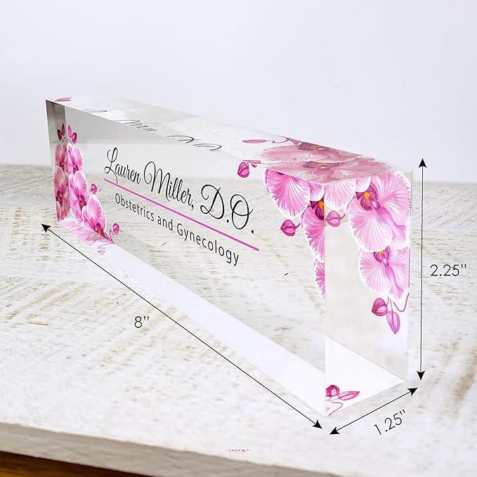 Desk Name Plate for Women, Acrylic Desk Name Plaque, Chiropractor Gift, Personalized Name Plate for Desk, Executive Custom Desk Name Plate