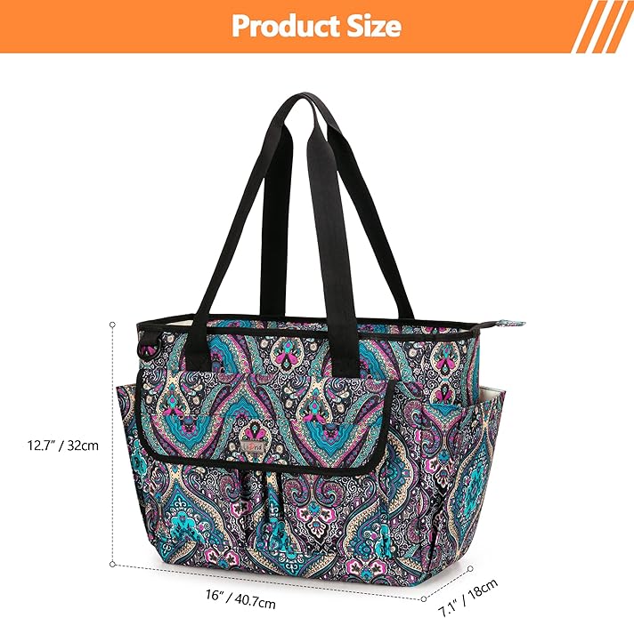 LoDrid Large File Folder Bag with Padded Sleeve for 15.6'' Laptop, File Organizer with Reinforced Straps for Work