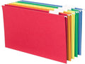 Smead Hanging File Folder with Tab, 1/5-Cut Adjustable Tab, Legal Size, Assorted Primary Colors(64159), (Pack of 5, 125 Count Total)