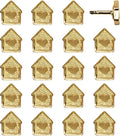 Mini House Push Pins - Gold House Pins - for Cork Board, Maps, or Lapel Pin Use - Designed in USA - Set of 20