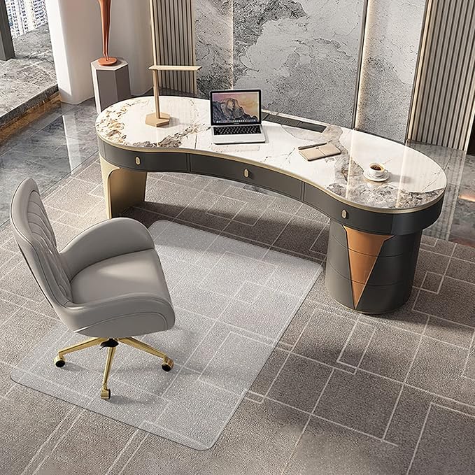Naturehydro Clear Chair Mat for Flat to Low Pile Carpets, 53" x 45" 0.09" Thick Computer Desk Chair Mat for Carpeted Floors, BPA and Phthalates Free (Rectangle)