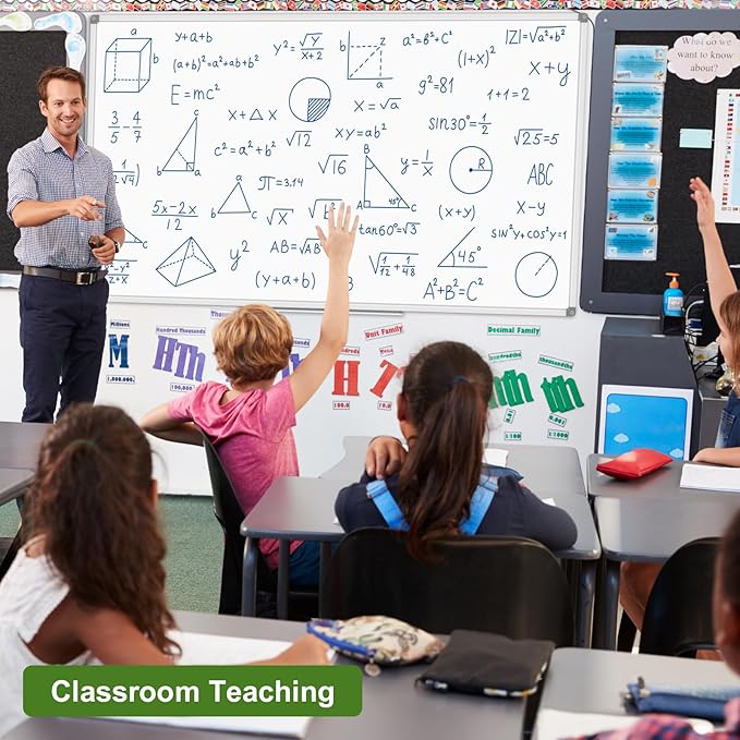 Lockways Dry Erase Board 72 x 48 Inch, Large Magnetic White Board Pack of 2, Aluminium Frame Whiteboard with Marker Tray for School, Office and Home