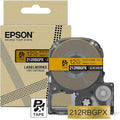 Epson LABELWORKS 212RBGPX Genuine PET (Polyester) Tape Cartridge - Black on Gold Ribbon Designer Craft Label Maker Tape - 1/2" (12MM) Wide, 16'