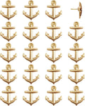 Anchor Push Pins - Gold Metal Anchor Pins - for Cork Board, Maps, or Lapel Pin Use - Designed in USA - Set of 20