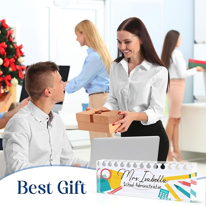 Custom Desk Name Plate Personalized, Acrylic Name Plates for Desk, Office Decor Personalized Gifts for Teacher Coworkers Boss Nurse Big Bang for Learning