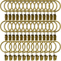 LLPJS 40 Pack Metal Curtain Rings with Clips, Drapery Clips with Rings, Curtain Rod Clips Hooks, Decorative Windows Hanging Curtain Hangers, 1.5 Inch Interior Diameter, Bronze