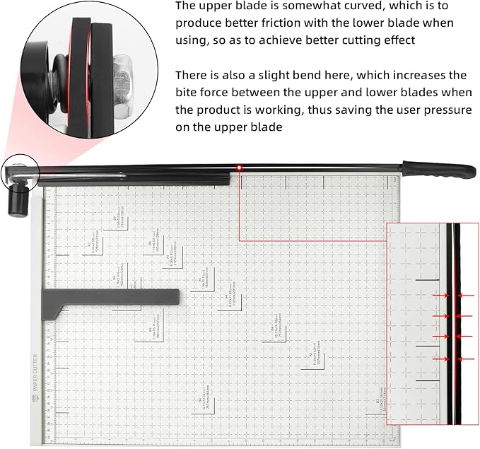 Paper Cutter B3 Stack Paper Trimmer Guillotine Heavy Duty Metal Base, 21" Cutting Length with Guard Rail Safety Blade Lock, 10-Sheet Capacity, Guillotine Paper Slicer Cutter for Office School