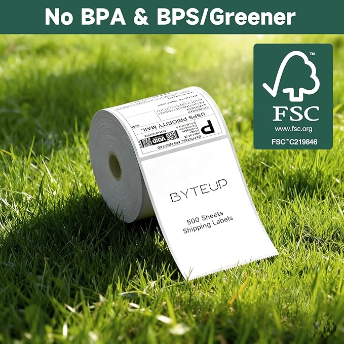 4x6 Direct Thermal Labels for Shipping, Roll Commercial Grade Permanent Adhesive, Compatible with Thermal Printers for Packages and Mail (250/Roll,2Rolls, 4" x 6"),Doesn't Compatible with Dymo