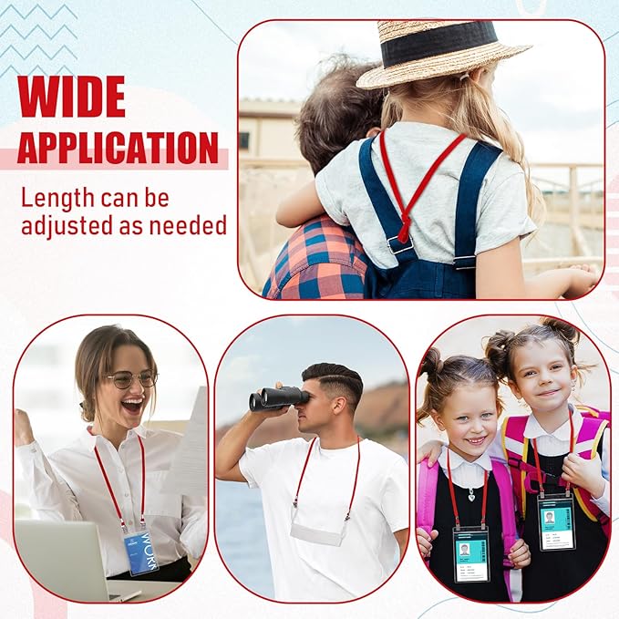 Patelai 200 Pack Double Clip Lanyards Bulk Face Mask Lanyard Twist Free 2 Hook Design Adjustable Badge Neck Strap for ID Name Badge Holder School Conference Office Class Essential (Red)