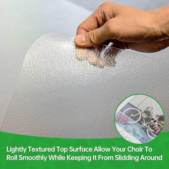 100pointONE Office Chair Mat for Hardwood Floors, Easy Glide Floor Mat for Rolling Chair & Computer Desk, Clear Desk Chair Mat for Home Office Rolling Chairs 46" x 60"