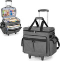 Trunab Rolling Scrapbook Tote with Expandable File Pocket, Large Craft Organizer and Storage Bag with Detachable Trolley for Scrapbooking Supplies and Art Tools (Patented Design)