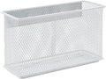 dedoot Magnetic Pencil Holder for refrigerator Storage Magnetic Basket Mesh White Strong Magnetic Pen Holder for Refrigerator,Whiteboard, Locker, Home and Office Organizer, 6.3x2.3x3.6inch