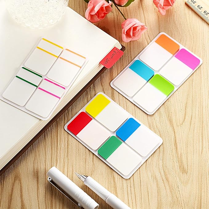 Jovitec 800 Pcs Sticky Index Tabs Sticky Page Markers Notes File Tabs Writable Repositionable File Flags Labels for Pages or Book Markers Binders Reading Notes Classify Files 40 Sets