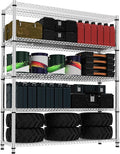5 Tiers Shelf 3300 lbs Steel Storage Shelving Utility Shelving Unit Steel Organizer Wire Rack for Home,Kitchen,Office,Garage Chrome 17.7" D x 47.2" W x 70.3" H