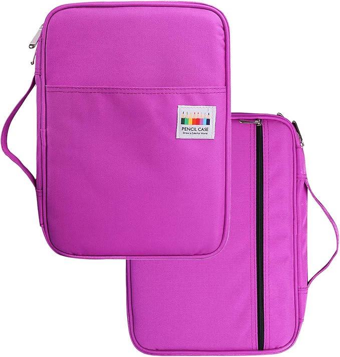 BOMKEE Coloring Pencil Case 220 Slots Pencils/Gel Pens Organizer Waterproof Travel Case Zipper Carrying Portable Pencil Markers Pen Holder Bag for Painter Writers