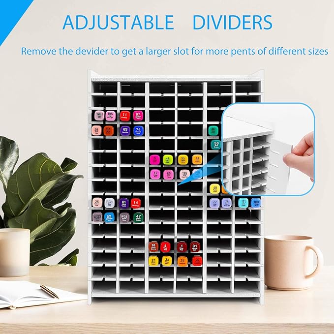 Art Marker Storage Rack for 180 Markers, Watercolour Brushes Pens Color Pencils Organizer Holder for Desk