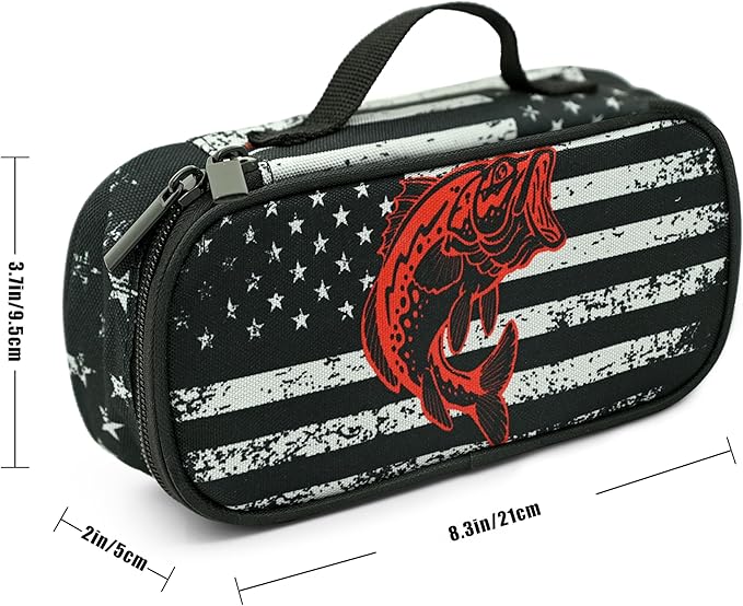 Flag Fish Pencil Case Pencil Pouch Large Capacity Pen Bag School Office Organizer Stationery Storage Box For Girls Boys Teen Kids