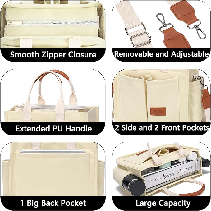 Canvas Tote Bag for Women,Women's Bags Crossbody Bags Work Laptop Tote Bag Large Handbags Purse for Travel Nurse Teacher