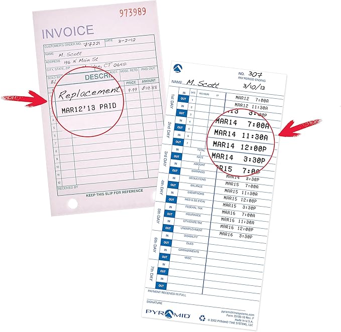 Pyramid Time Systems 3500ss Employment Time Clock & Document Stamp, Unlimited Employees, 5-1/2"H x 6-1/2"W x 6-1/2"D, Gr