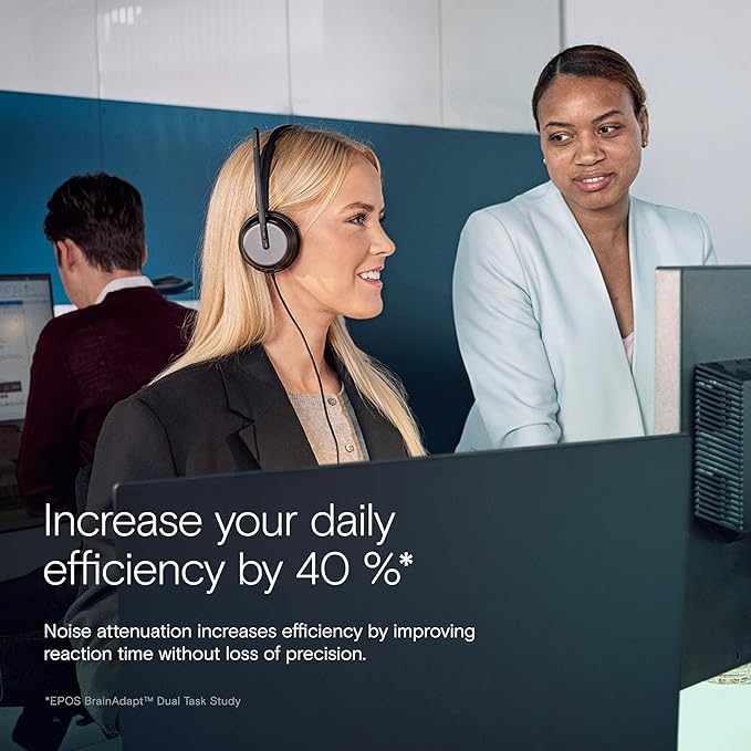EPOS IMPACT 860 Dual-Sided Wired USB C and USB A Headset for PC with Noise-Canceling Mic, Super Wideband Audio, High-Performance Sound, Comfortable Fit for Business Calls & Office Use, Multi Compatibl