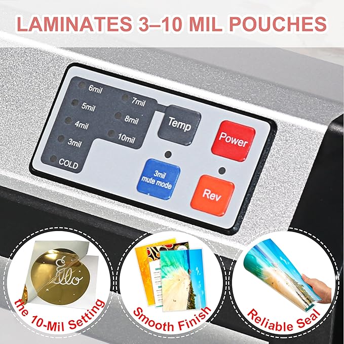 SINCHI Commercial Laminator Machine – Ultra-Fast 2-Min Warm-Up, Premium Aluminum Housing, 81 in/Min Speed (9 Seconds/Page), 13-Inch 6-Roller Design, Ideal for Schools, Busy Offices, and Print Shops