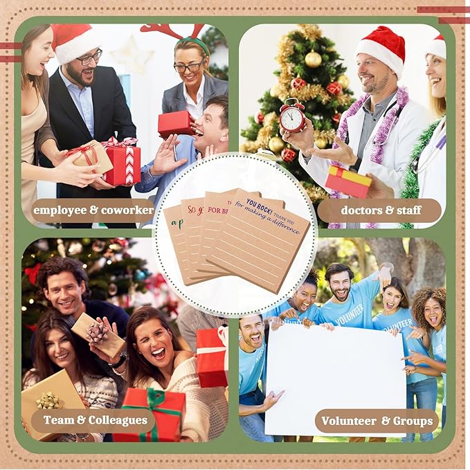 Yinder 24 Pcs Employee Appreciation Sticky Notes New Year Gift Bulk Motivation Sticky Note Pads Inspirational Gift for Teacher Nurse Staff Coworker Office Supply 3 x 3'' (Appreciation,Kraft Color)