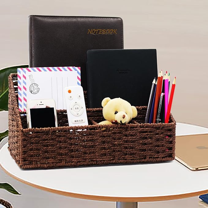 Mail Organizer Countertop, Mail Organizer, Mail Sorters, Magazine File Holder, Desk Organizer and Accessories, Dark Brown