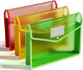 ThinkTex Plastic Expanding File Folder, Transparent envelopes with Snap Closure,No Dividers,Large Capacity,Document Organizer for Receipts, Bills&Taxes,Letter/A4 Size for School/Office/Home-3 Pack