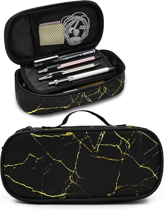 Marble Pencil Case Pencil Pouch Large Capacity Pen Bag School Office Organizer Stationery Storage Box For Girls Boys Teen Kids