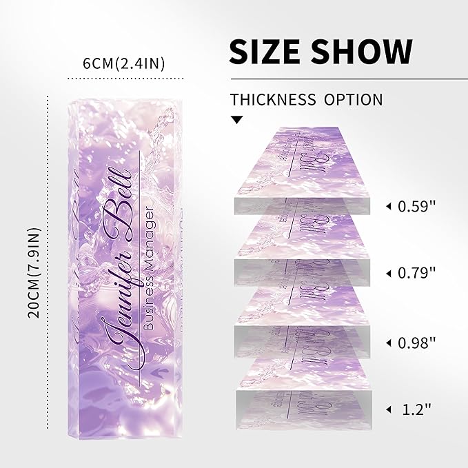 Personalized Name Plates for Office - Gifts for Teacher, Boss, Employee Appreciation - Office Desk Decor (Fancy Purple)