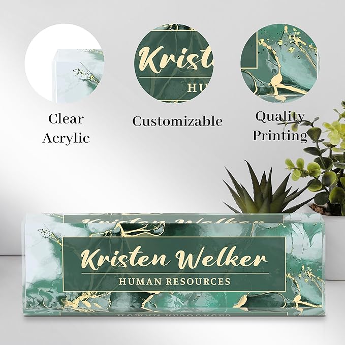 Desk Name Plate Personalized, Custom Name Plate for Desk, Office Desk Decor for Women & Men, Employee Appreciation Gifts The Office Gifts for Boss, Manager, Lawyer, Teacher, Nurse