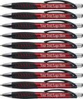 SyPen Promotional Pens With your Custom Logo or Text-300 Pack Bulk-for Businesses, Parties, and Events, Custom Printed Metallic/Colored Click Action Ballpoint Pens, Rubber Grip, Black Ink,Red