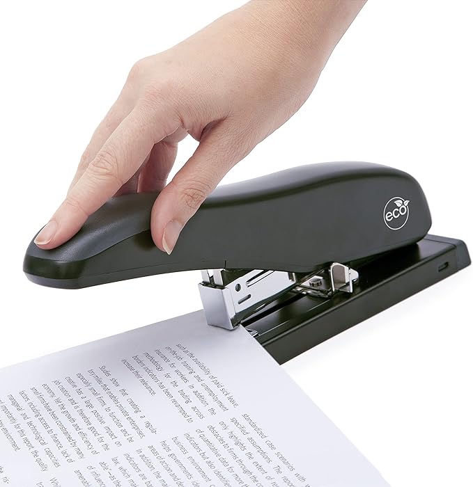 Rapesco 1307 ECO Heavy-Duty Stapler with 2000 Staples Type 923/10mm (3/8"), 100 Sheet Capacity, Uses Type 923 (1/4" to 1/2") and Type 24 High-Capacity (1/4" and 5/16") Heavy-Duty Staples, Black