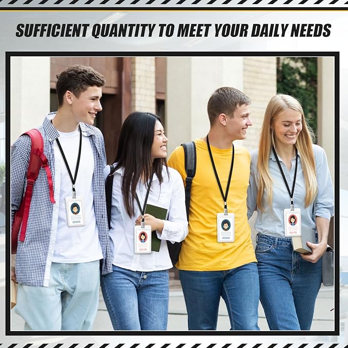 Wesnoy 1000 Pack Bulk Lanyards for ID Name Badges Holder Flat Lanyards with Clip for Office School Accessories(Black)