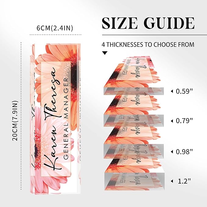 Custom Office Name Plate, Personalized Gifts for Women & Men, Appreciation Gifts for Employees, Boss, Teacher - Office Desk Accessory (African Daisy)