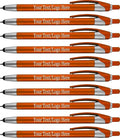 Personalized Pens in BLUE INK With your Custom Logo or Text Pens-Pack of 450- for Marketing, Parties, and Events, 2 in 1 Capacitive Stylus & Ballpoint Pen Compatible With Touchscreen Devices, Orange