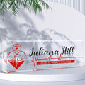 Custom Desk Name Plate Personalized, Acrylic Name Plates for Desk, Office Decor Personalized Gifts for Teacher Coworkers Boss Nurse (Dedicated Nurses)