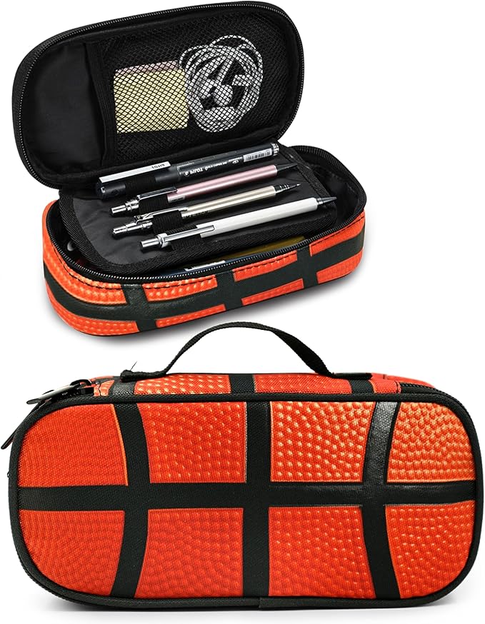 Basketball Pencil Case Pencil Pouch Large Capacity Pen Bag School Office Organizer Stationery Storage Box For Girls Boys Teen Kids