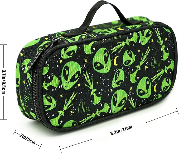 Alien Pencil Case Pencil Pouch Large Capacity Pen Bag School Office Organizer Stationery Storage Box For Girls Boys Teen Kids