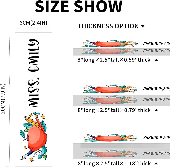 Desk Name Plate Personalized, Premium Clear Teacher Acrylic Desk Name Plate, Personalized Name Plate for Desk, Office Decor for Women or Men Coworkers, Boss, Employee, Teacher