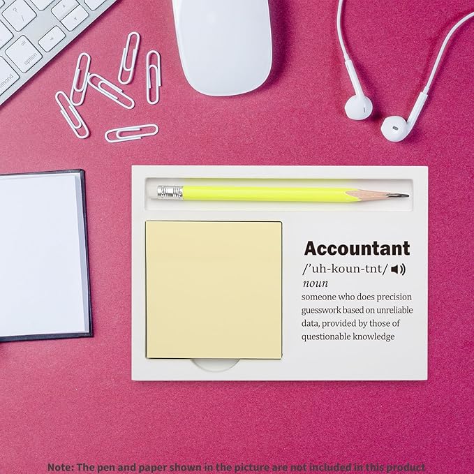 Funny Accountant Gift for Desk – Precision Guesswork Definition Sign Note Holder for CPA, Bookkeeper, Auditor or Finance Coworker – Office Humor Decor for Retirement or Appreciation – KBB10